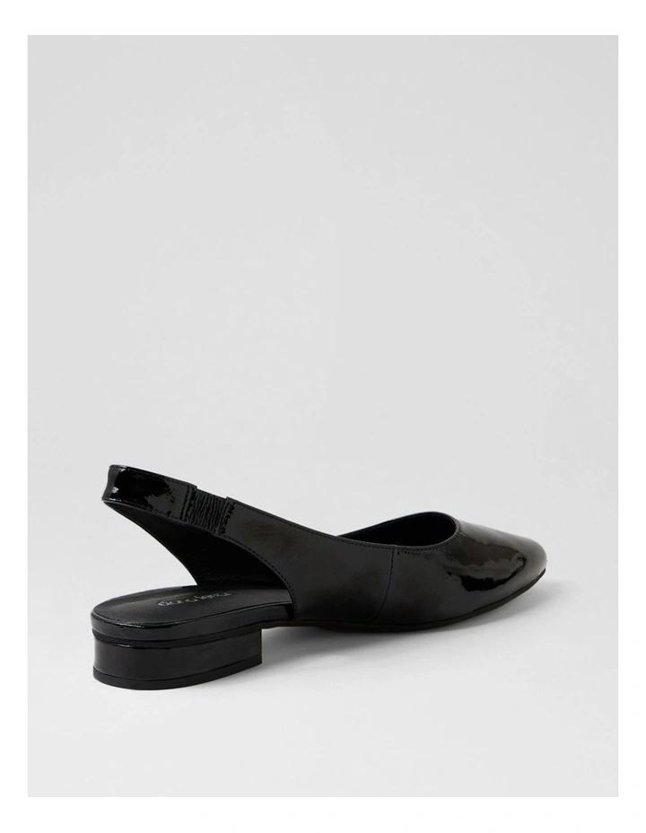 Dyani Black Patent Leather Flat Shoes image 3