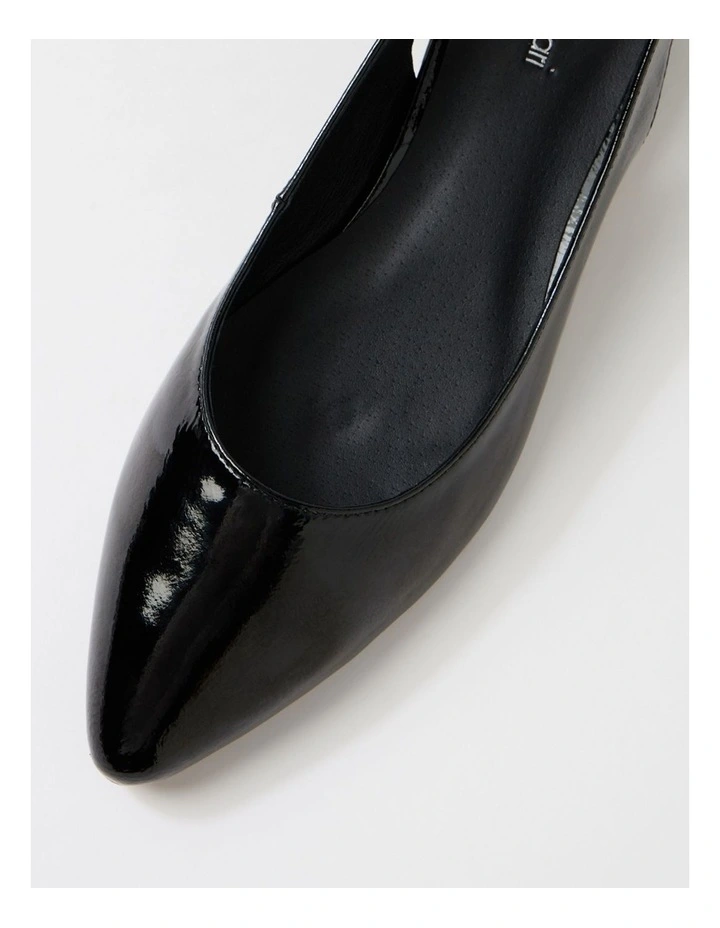 Dyani Black Patent Leather Flat Shoes image 4