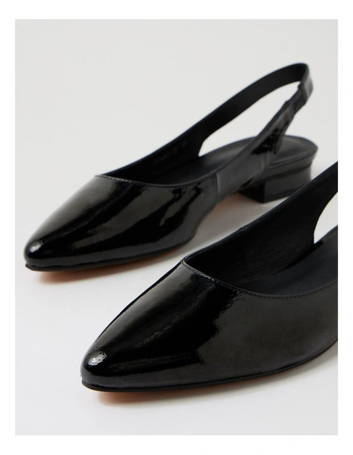 Dyani Black Patent Leather Flat Shoes image 5