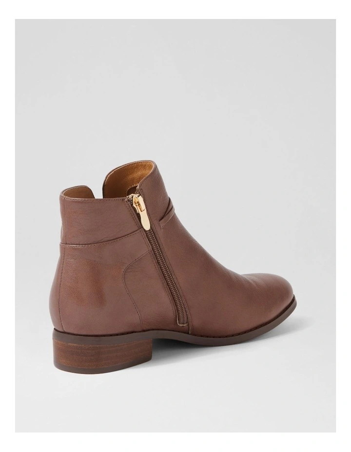 Bessi Coffee Leather Ankle Boots image 3