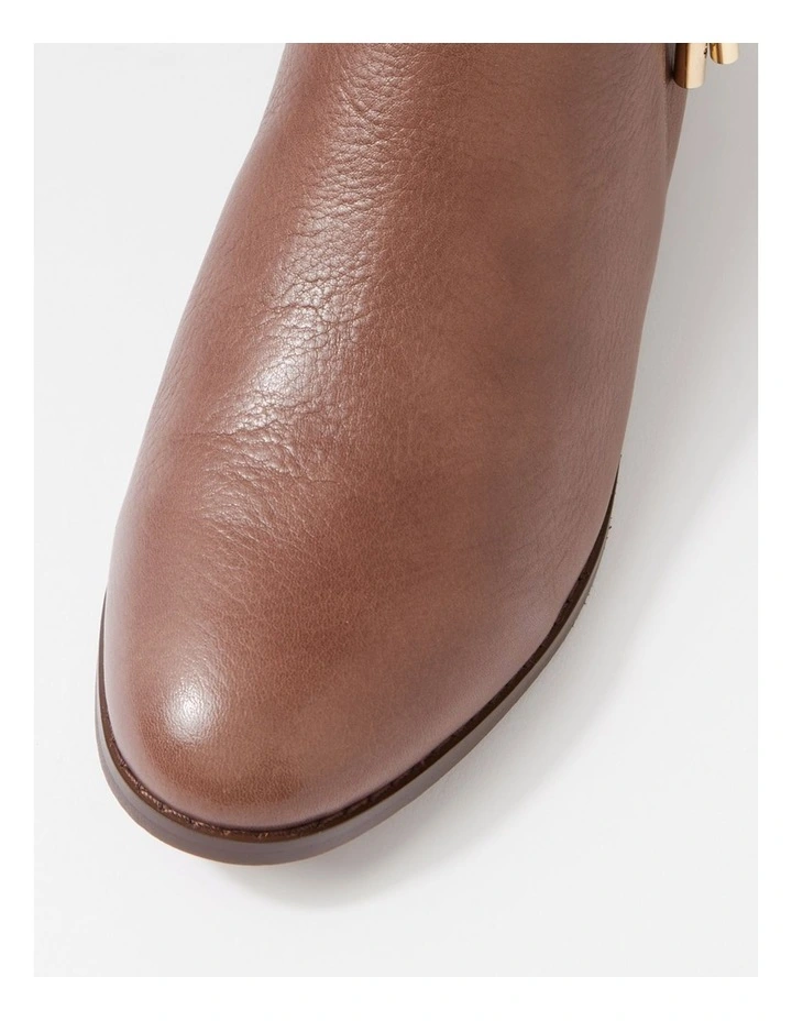 Bessi Coffee Leather Ankle Boots image 4