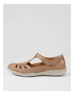 Evanie D Fawn Leather Flat Shoes