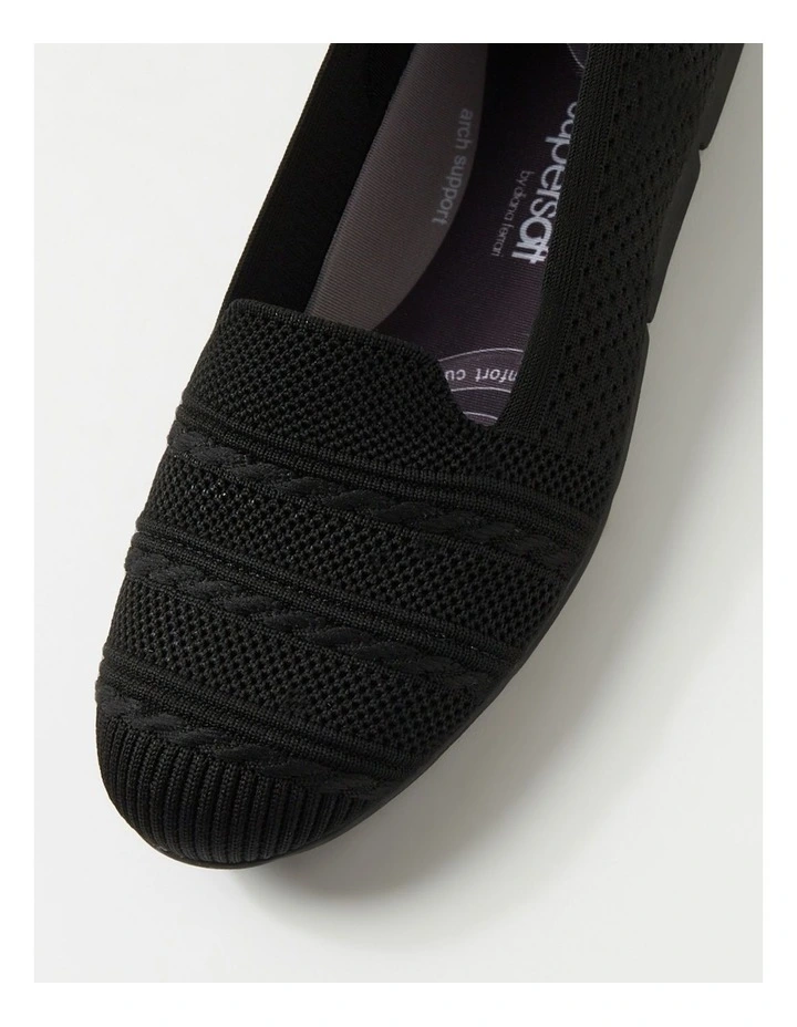 Silicie Black Knit Loafers image 4