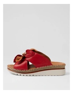 Intreege Red Tan Leather Sandals