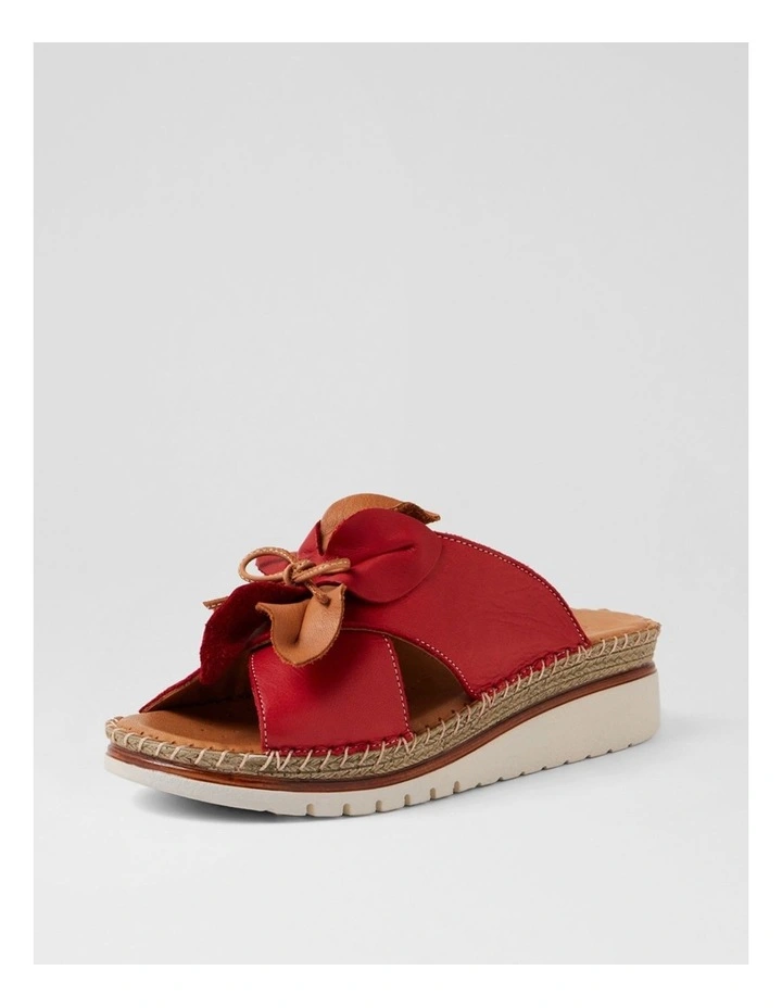 Intreege Red Tan Leather Sandals image 2