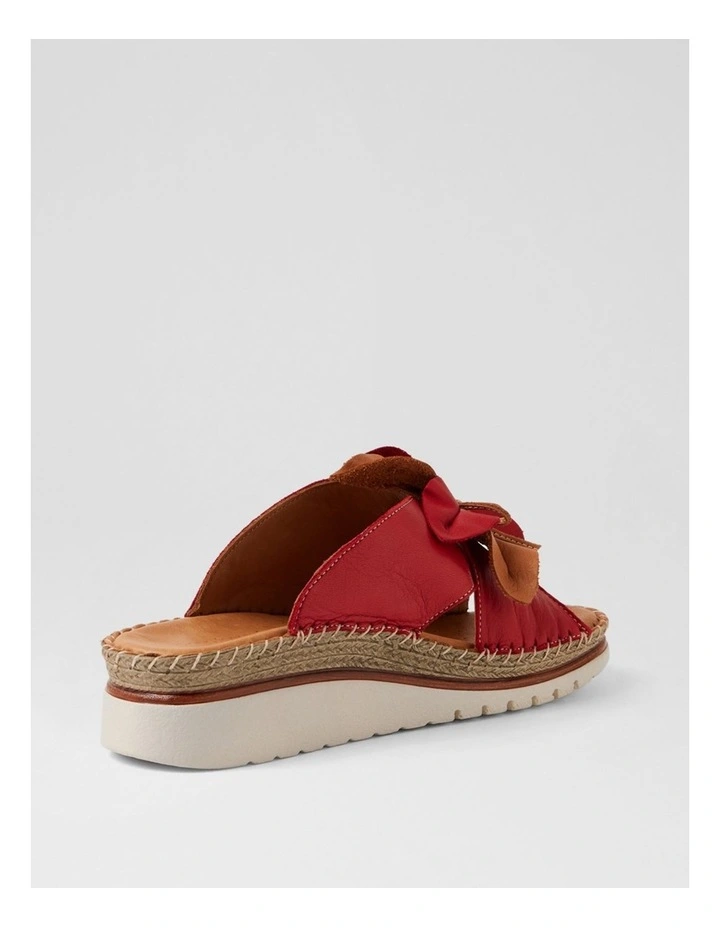 Intreege Red Tan Leather Sandals image 3