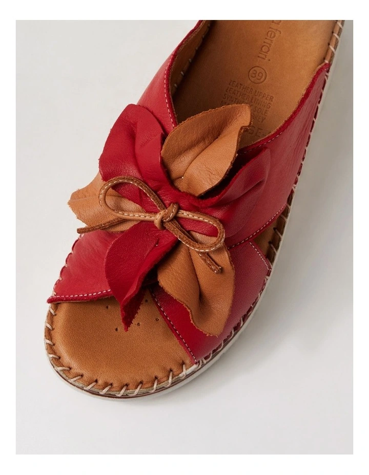 Intreege Red Tan Leather Sandals image 4