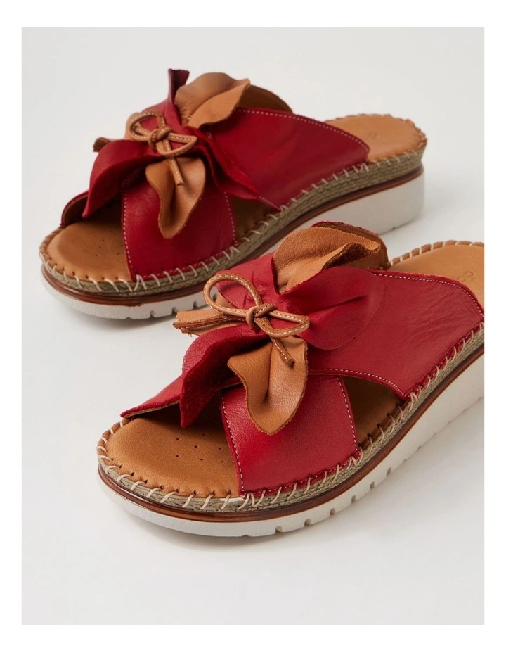 Intreege Red Tan Leather Sandals image 5