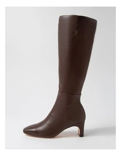 Swan Choc Leather Knee High Boots