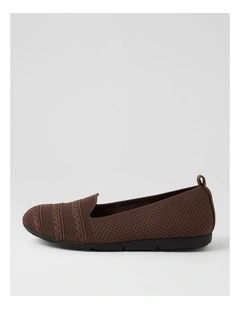 Silicie Dark Plum Knit Loafers