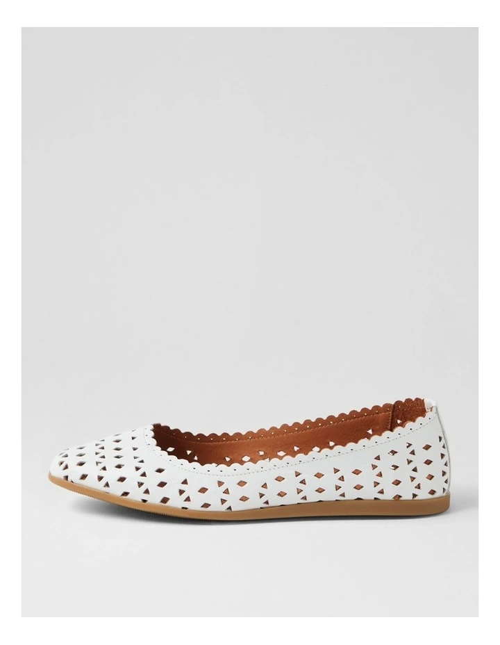 Fahey White Leather Flat Shoes image 1