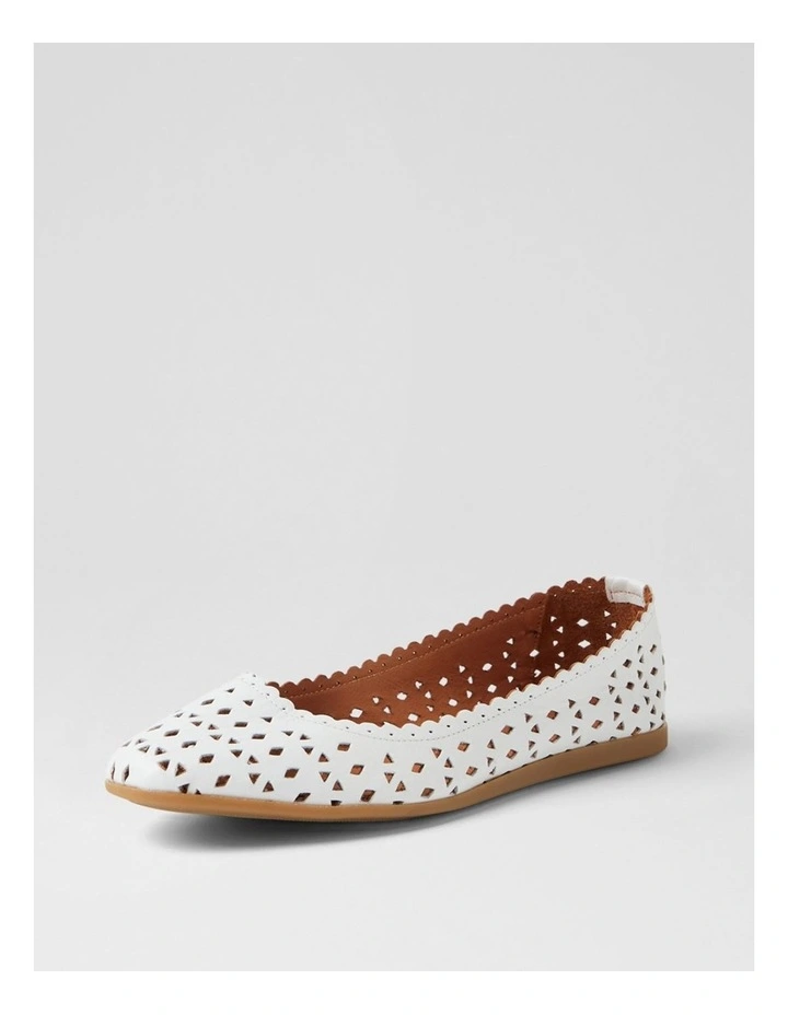Fahey White Leather Flat Shoes image 2