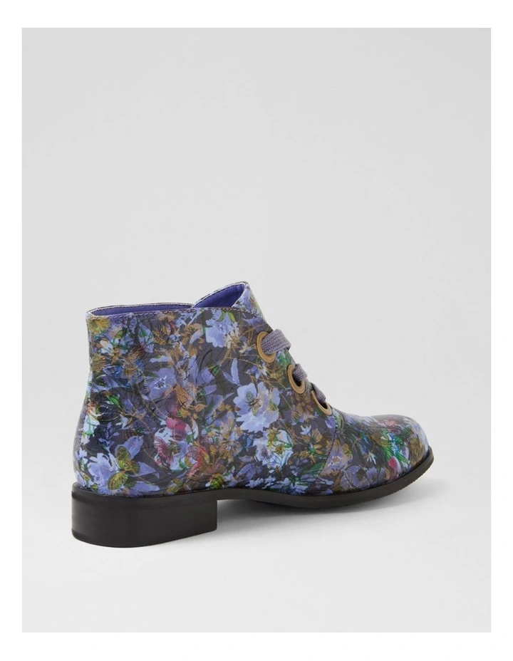 Hissel Blue Floral Ankle Boots image 3