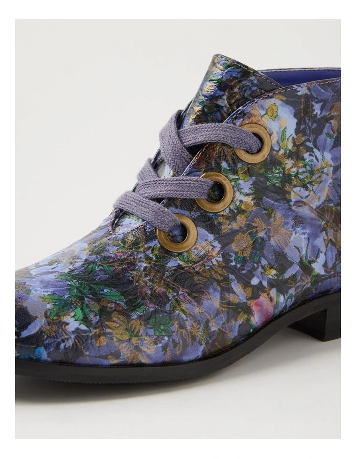 Hissel Blue Floral Ankle Boots image 5