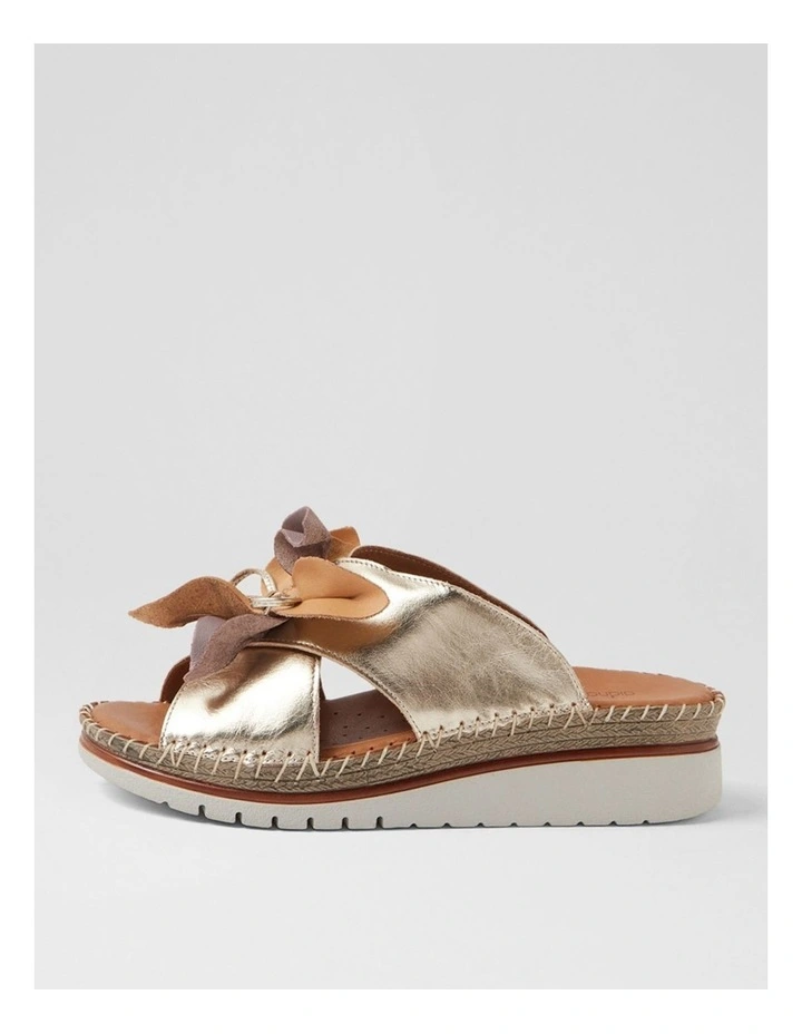 Intreege Metallic Taupe Leather Sandals image 1