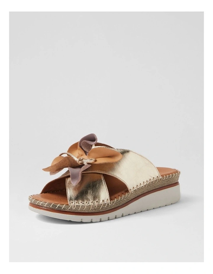 Intreege Metallic Taupe Leather Sandals image 2