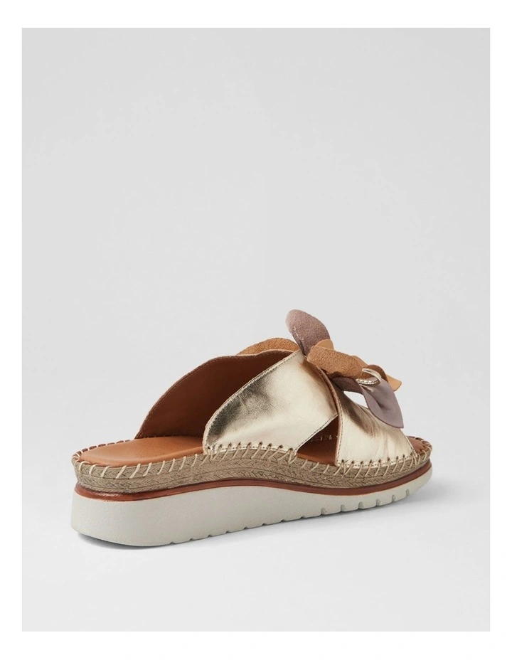 Intreege Metallic Taupe Leather Sandals image 3