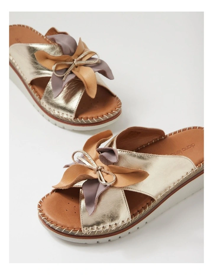 Intreege Metallic Taupe Leather Sandals image 5