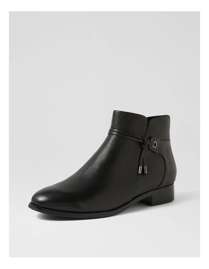 Bessi Black Leather Ankle Boots image 2