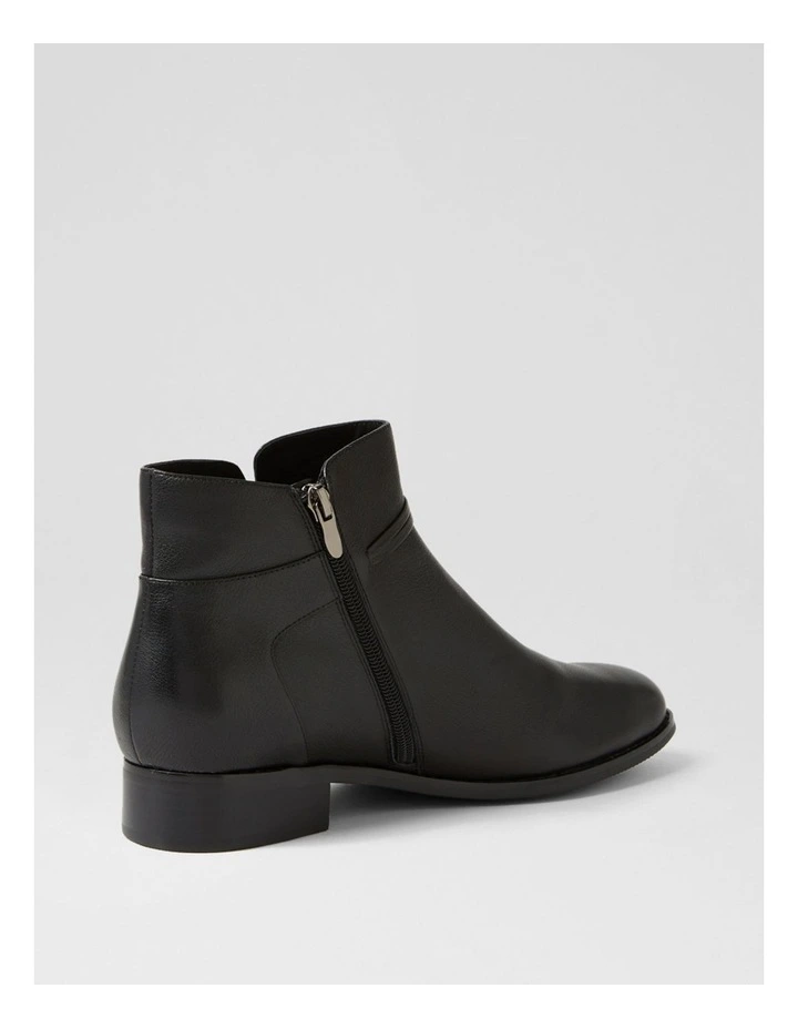 Bessi Black Leather Ankle Boots image 3