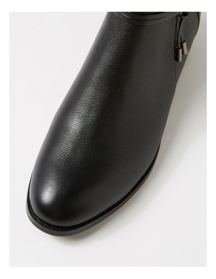 Bessi Black Leather Ankle Boots image 4