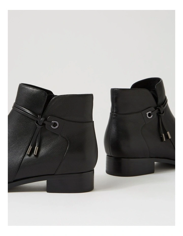 Bessi Black Leather Ankle Boots image 5