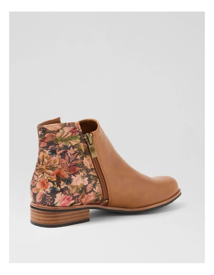 Horson Tan Cafe Floral Ankle Boots image 3