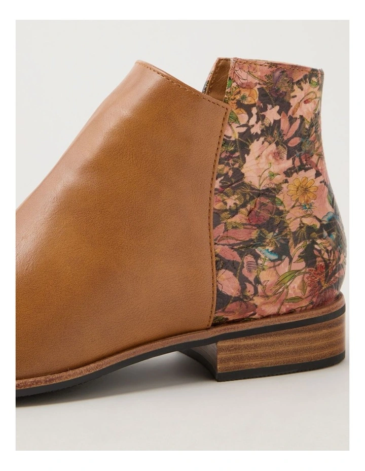 Horson Tan Cafe Floral Ankle Boots image 5