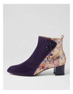 Marrinas Dark Purple Old Gold Multi Ankle Boots