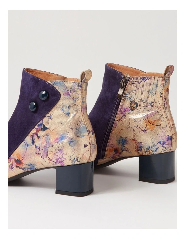 Marrinas Dark Purple Old Gold Multi Ankle Boots image 5