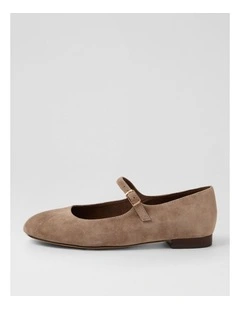 Curious Taupe Suede Flat Shoes