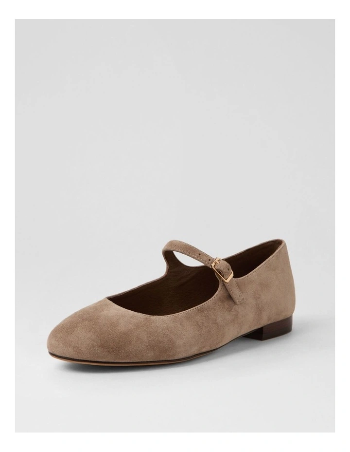Curious Taupe Suede Flat Shoes image 2