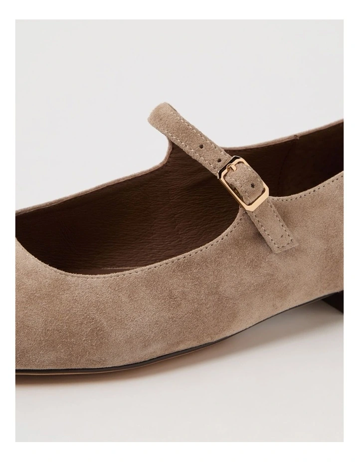 Curious Taupe Suede Flat Shoes image 5