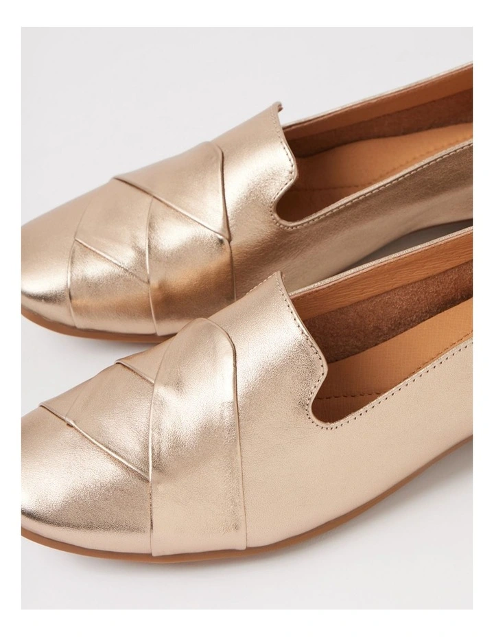 Tilony Champagne Leather Loafers image 5