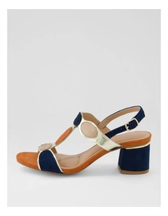 Hayton Navy Multi Microsuede Sandals