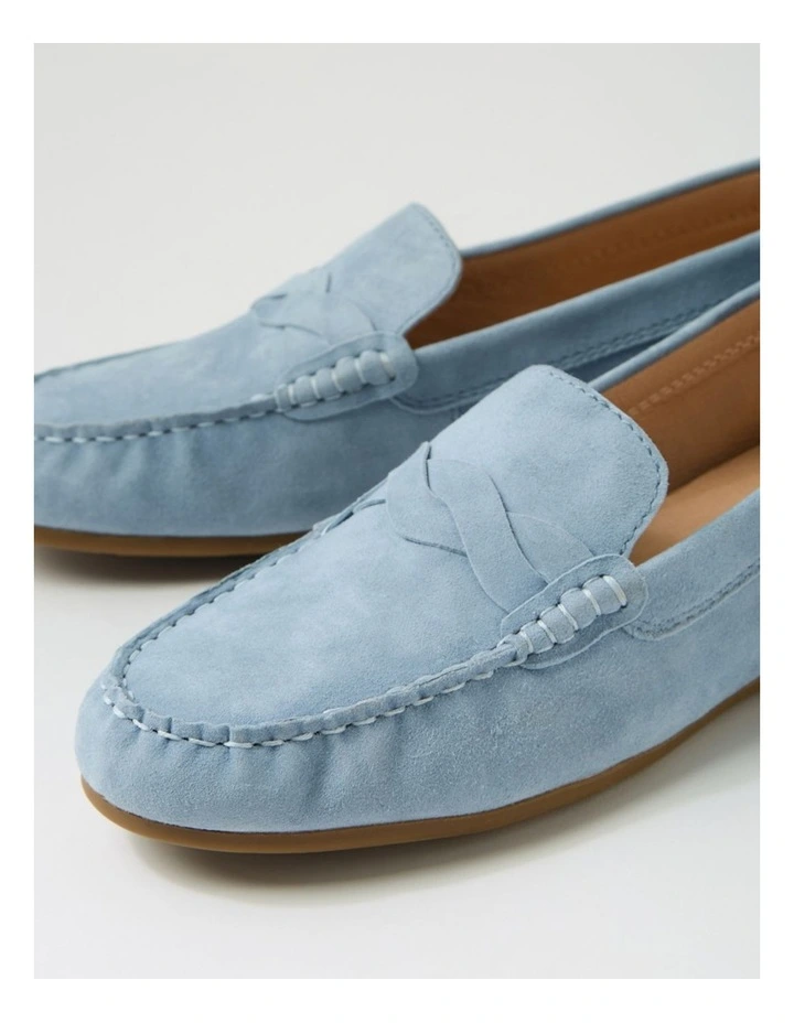 Elian Denim Suede Flat Shoes image 5