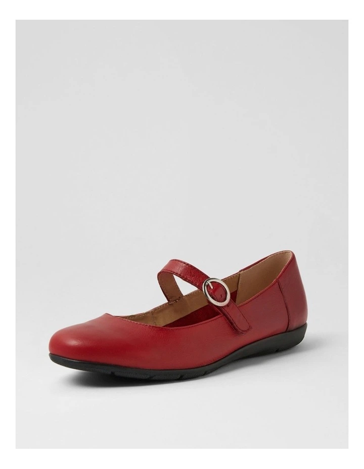 Hariet Red Leather Flat Shoes image 2