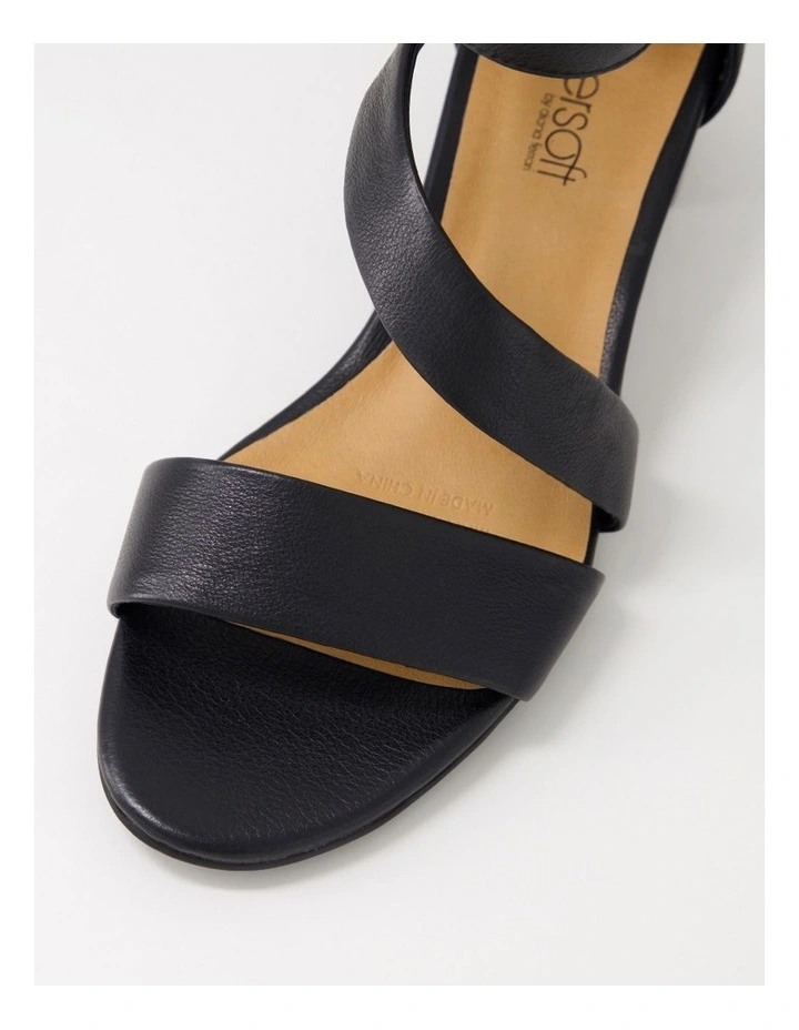 Caring Black Leather Sandals image 4