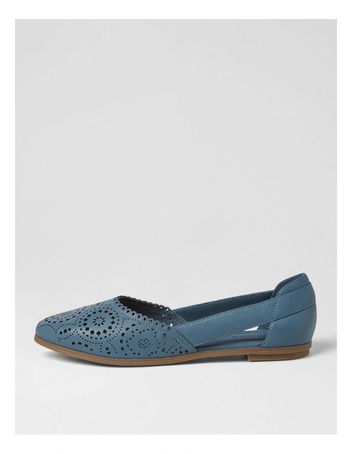 Loama Dark Denim Leather Ballet Flats image 1