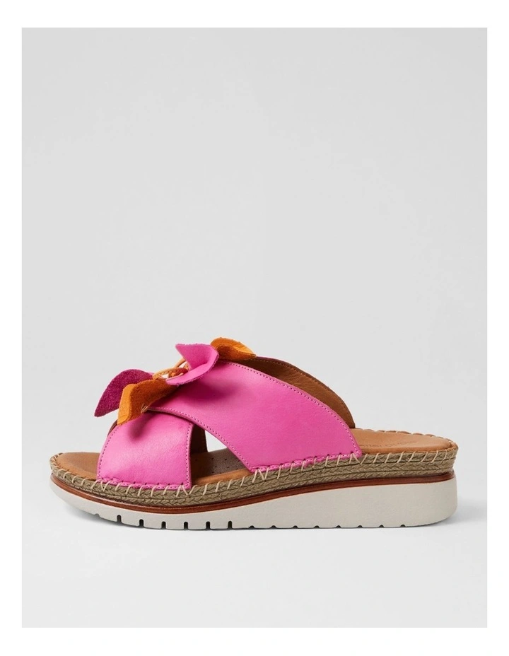 Intreege Fuchsia Orange Leather Sandals image 1