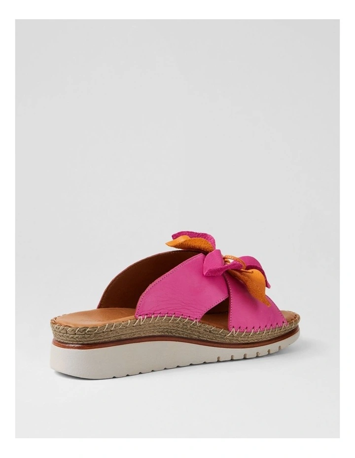 Intreege Fuchsia Orange Leather Sandals image 3