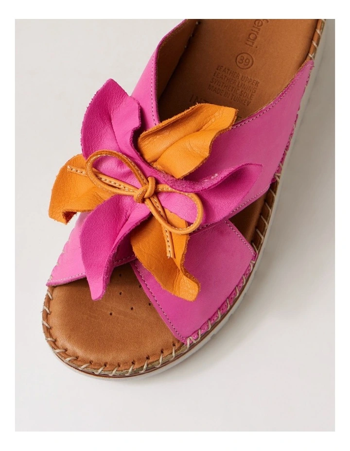 Intreege Fuchsia Orange Leather Sandals image 4