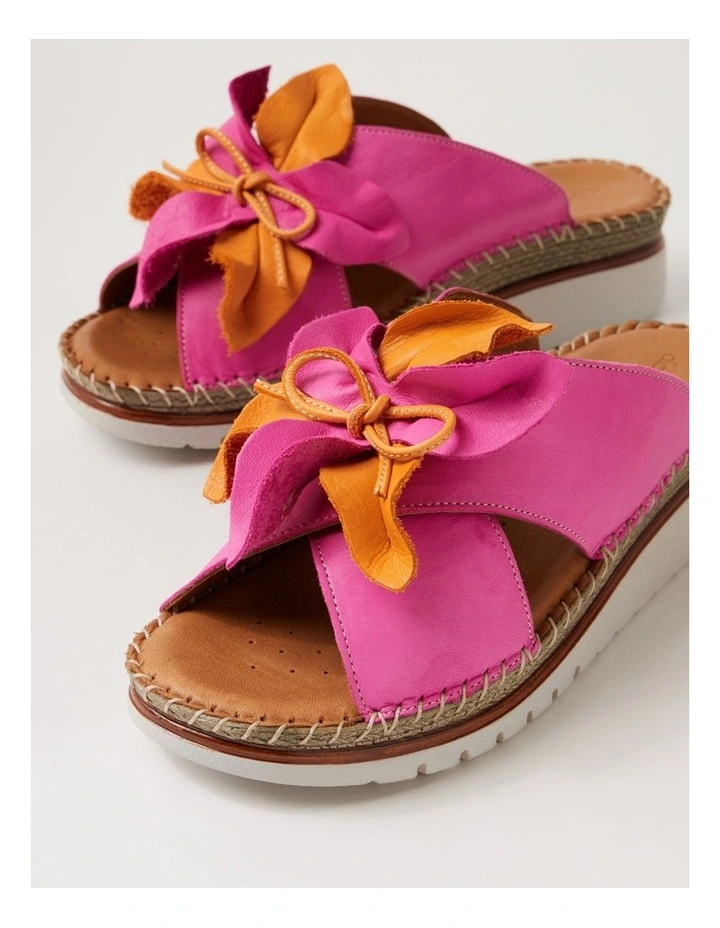 Intreege Fuchsia Orange Leather Sandals image 5