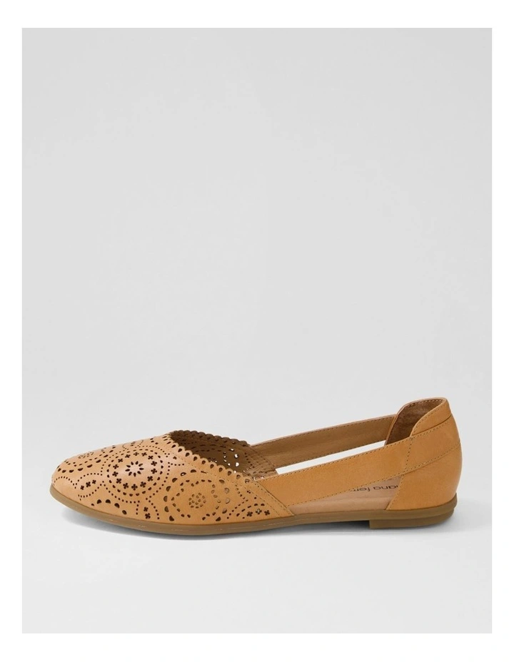 Loama Dark Tan Leather Ballet Flats image 1