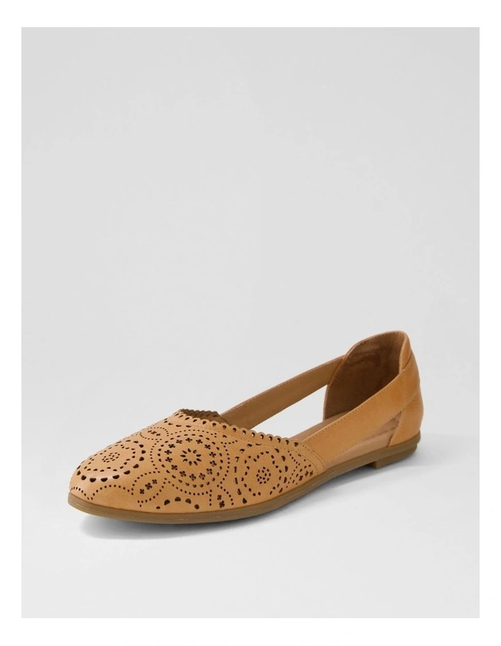 Loama Dark Tan Leather Ballet Flats image 2