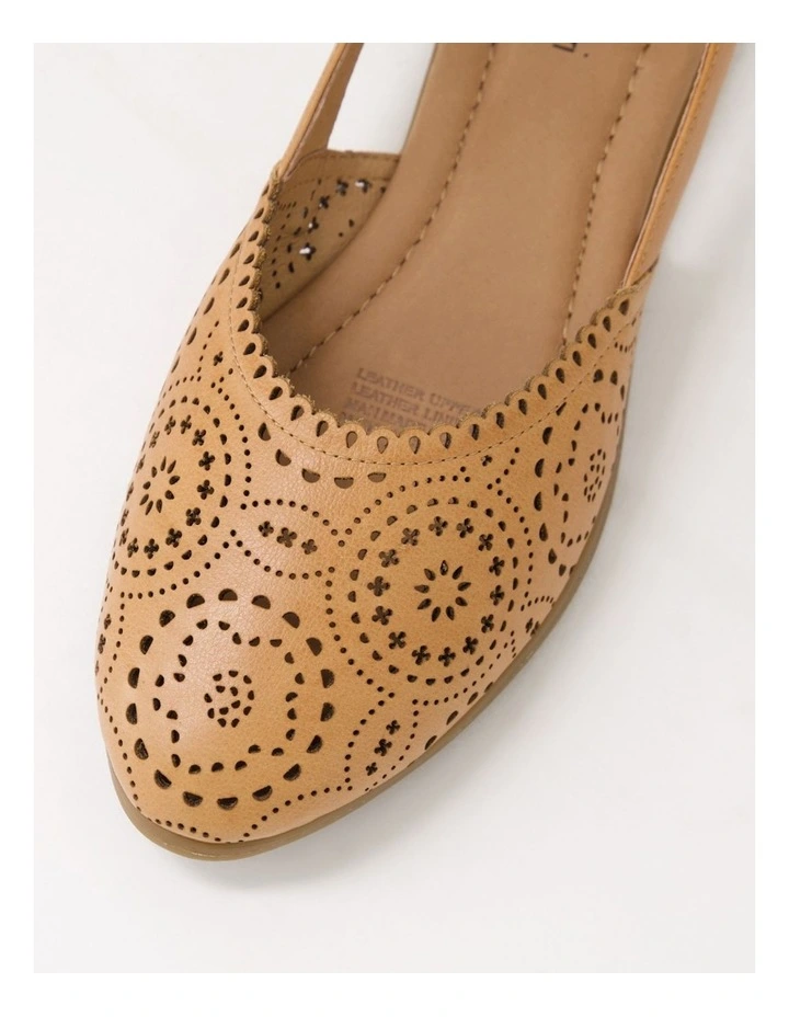 Loama Dark Tan Leather Ballet Flats image 4