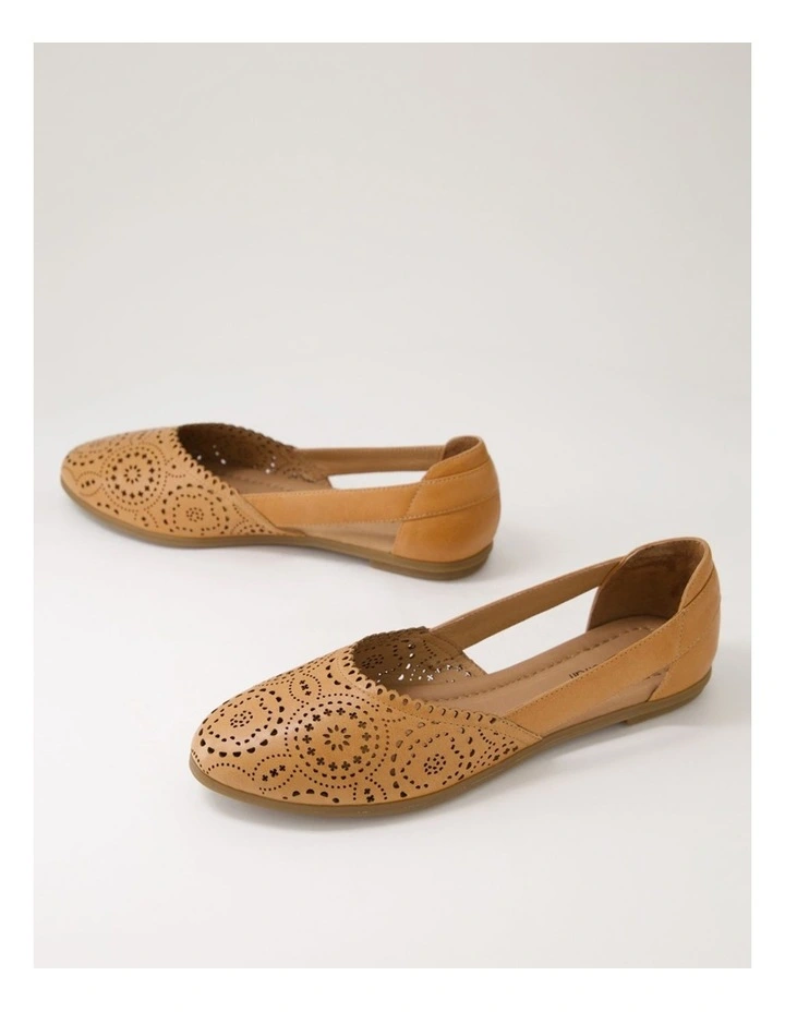 Loama Dark Tan Leather Ballet Flats image 5