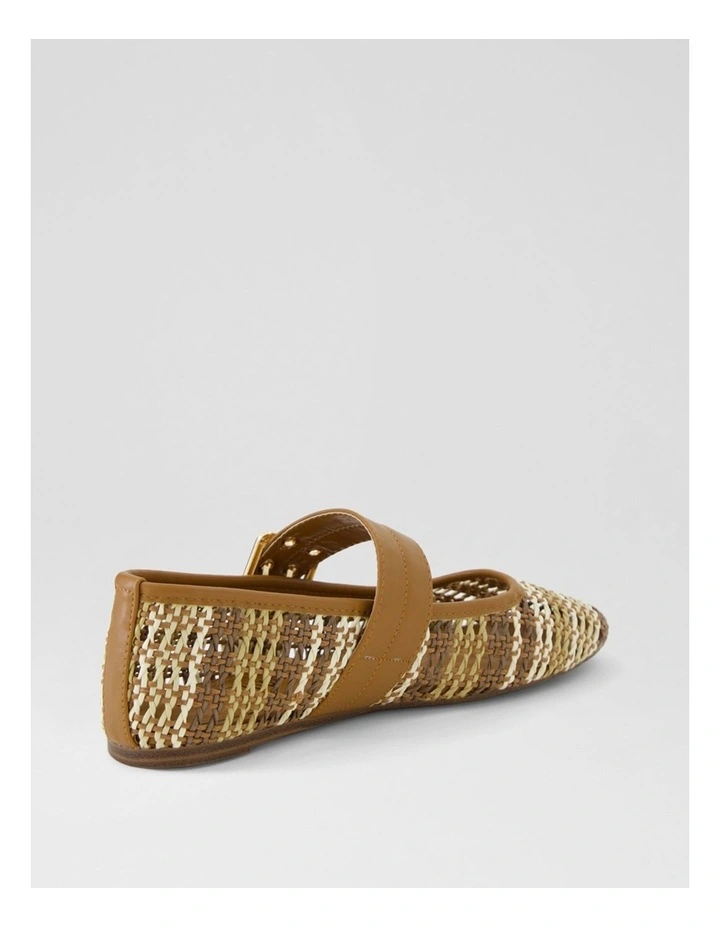 Pollinga Tan Multi Syn Raffia Flat Shoes image 3