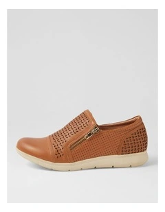 Dallias Dark Tan Leather Flat Shoes