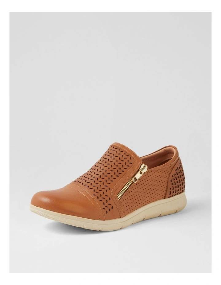 Dallias Dark Tan Leather Flat Shoes image 2